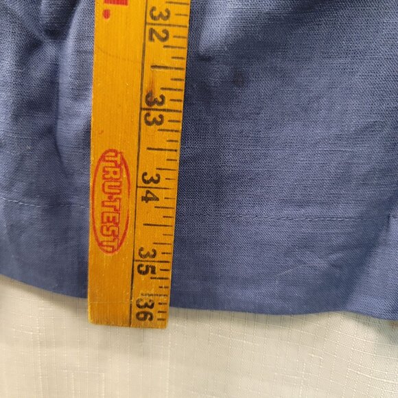 New York & Company Linen Blend Button Front Shift Dress Rich Navy Blue Large New - Picture 8 of 8